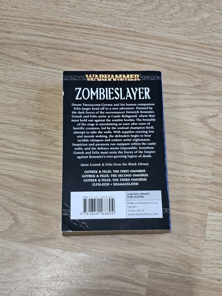 Zombieslayer by Nathan Long PB Warhammer Old World Fantasy Gotrek And