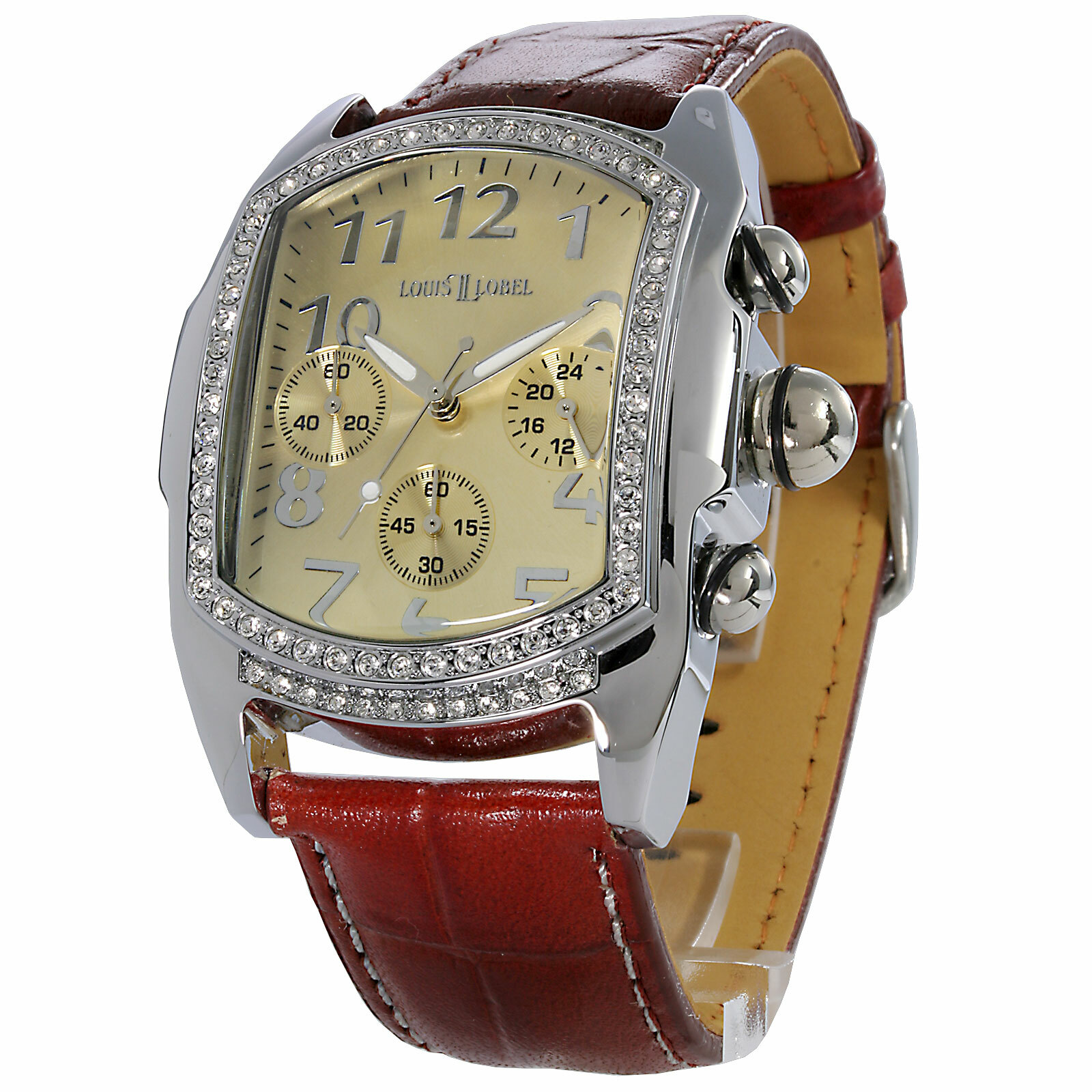 Montre Louis Lobel Etoile Jaune sertie de 80 pierres Swarovski en acier doré