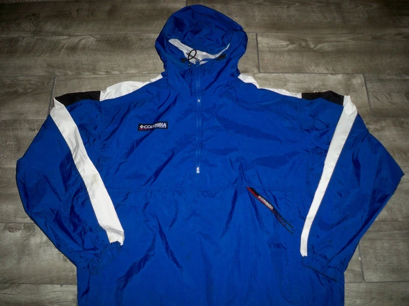 columbia pullover 1/2 zip ski anorak windbreaker 90s vintage jacket