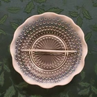Vintage Fenton Divided Glass Dish White Opalescent Hobnail Moonstone Pattern