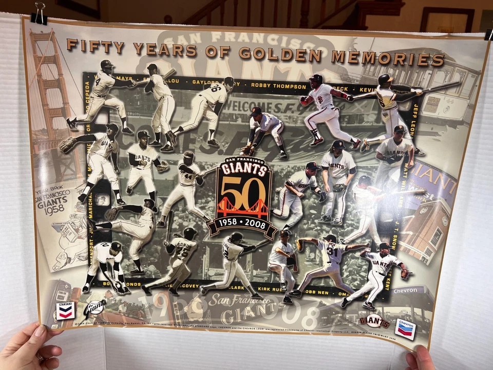 San Francisco Giants "Fifty Years of Golden Memories" Poster – 1958–2008 - Image 2 of 4