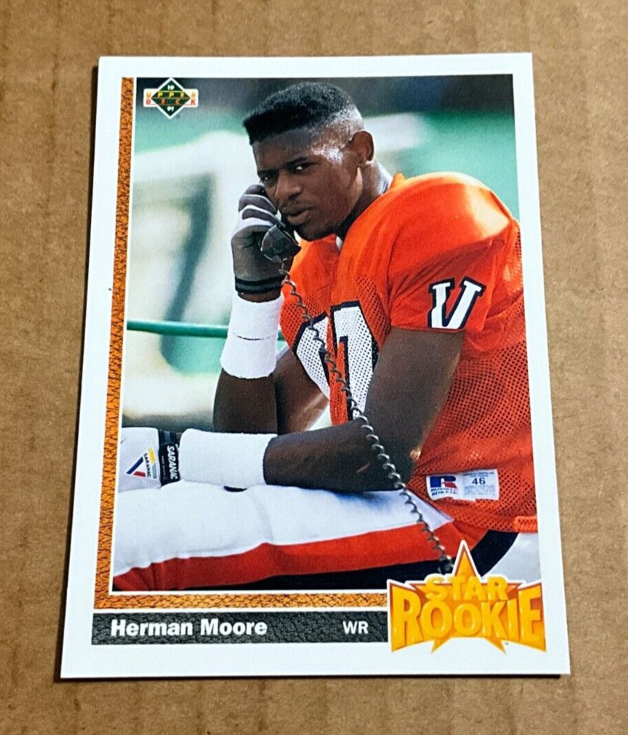 1991 Upper Deck # 17 Herman Moore Star Rookie Detroit Lions Football