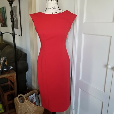 anthro red dress Anthro Red mini dress with black lining and open
