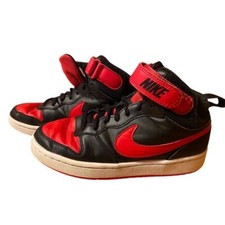 Nike Court Borough Mid Youth Black/Red High-Top Sneakers size 5 Y GUC Kids 5