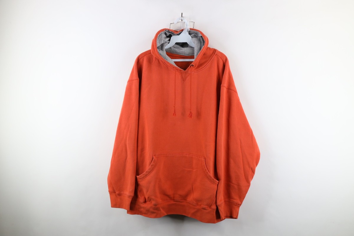 Vintage 90s Streetwear Mens XL Faded Blank Heavyweight Hoodie