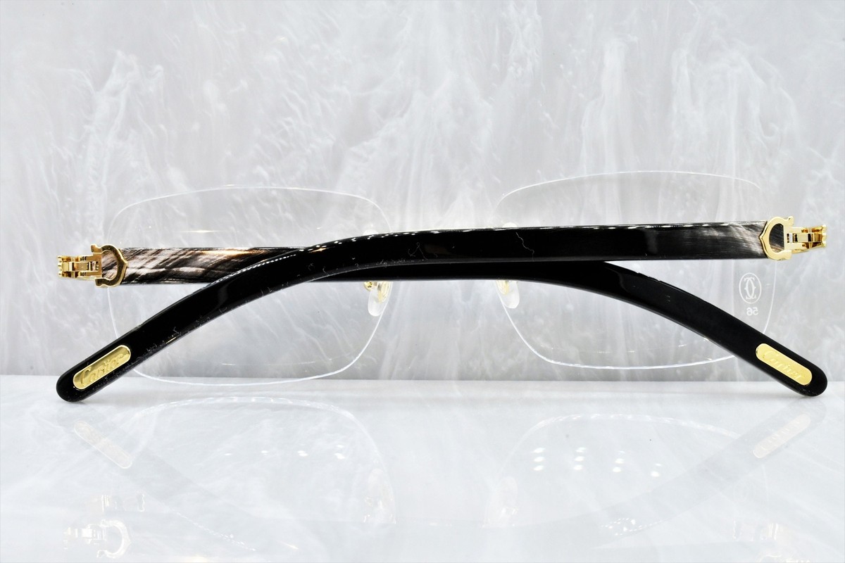 Cartier rimless buffs Black Gold buffalo horn C decor 2021  display picture 2