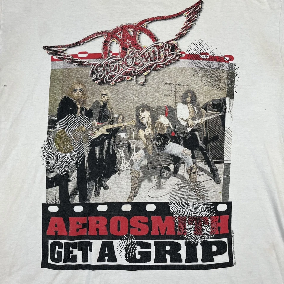 Camiseta De Colección Giant Aerosmith Get a Grip Blanca Tour 1993 Talla XXL Foto 4 de 4
