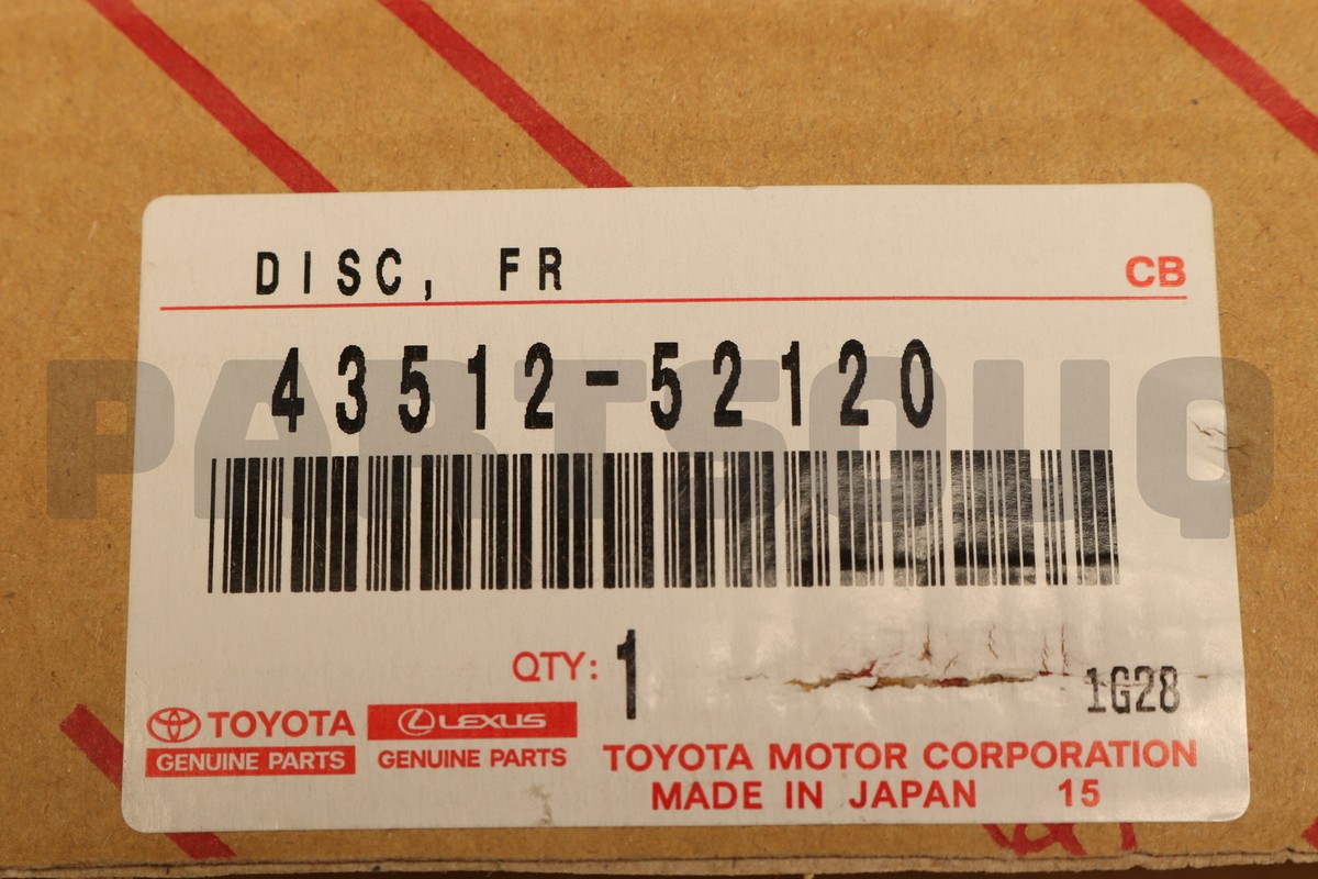 4351252120 Genuine Toyota DISC, FRONT 43512-52120 | eBay