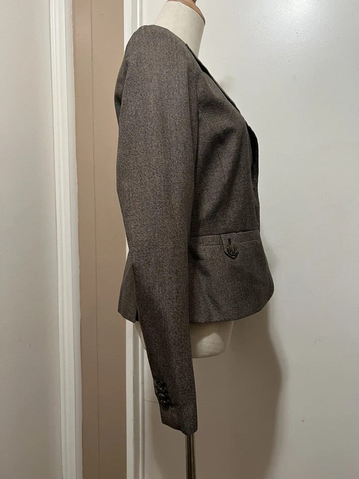 Traje Blazer Formal Carrera Ann Taylor Mujer Talla 8 Marrón Foto 3 de 4