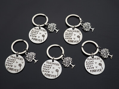 5x PCS - Best Teacher Plants a Seed Tree Thanks Student Keychain Key Ring Gift