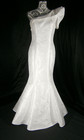 Aida Wedding Dress 8 White Rose Floral Pattern One Shoulder Floor Length USA NWT