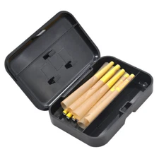HONEYPUFF Black Plastic Case 10x 1 1/4 Natural Unrefined Rolling Paper Cones