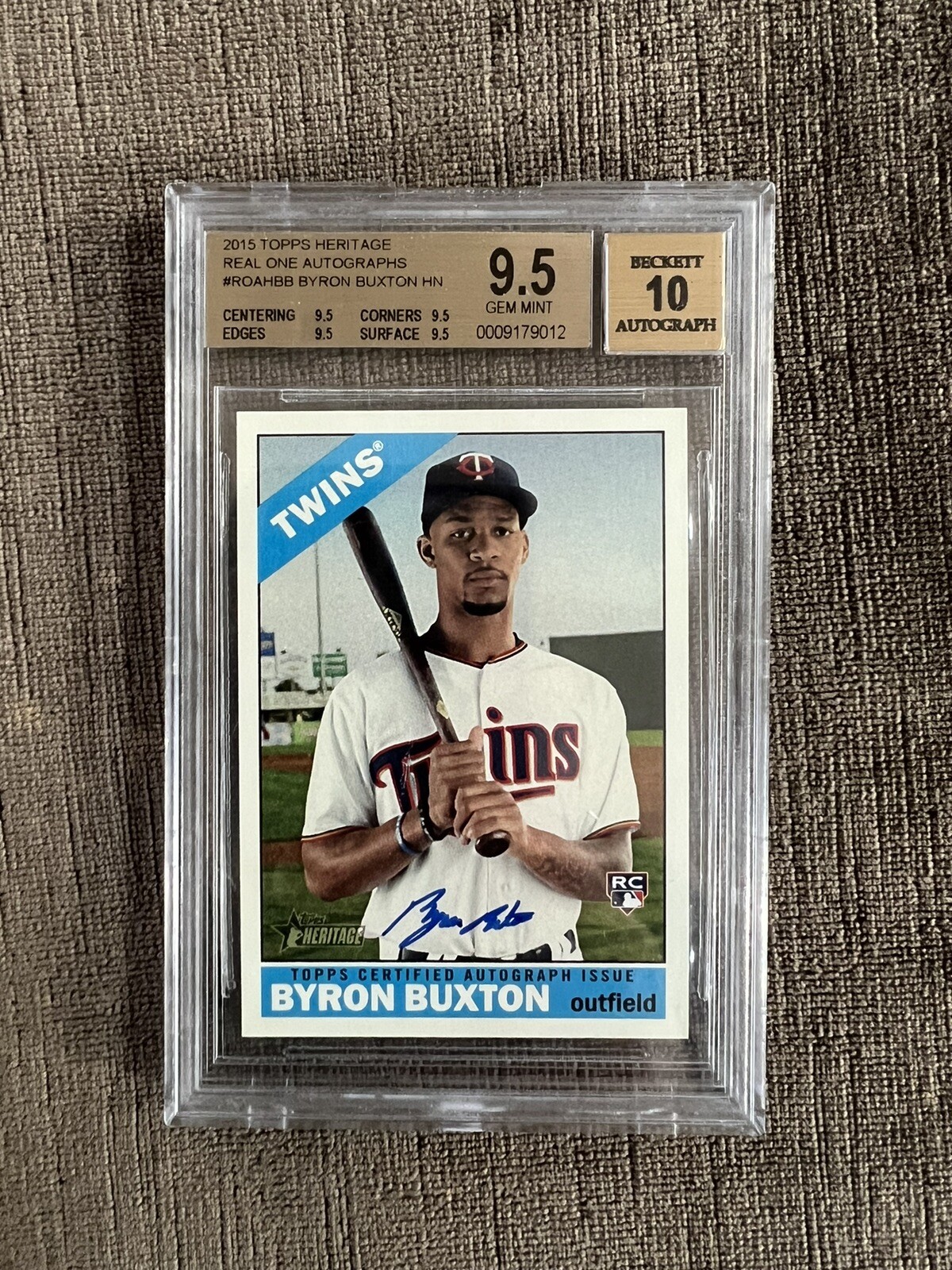2015 Topps Heritage Byron Buxton ROA BGS 9.5 Gem Mint Real One Auto