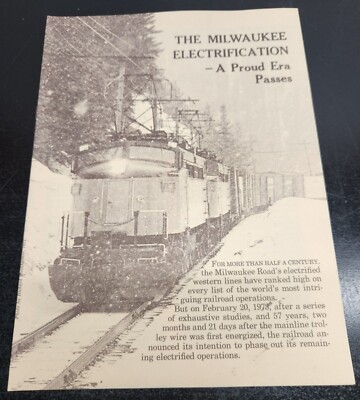 The Milwaukee Electrification Booklet 1979 Historical Railroads Printed Pub.