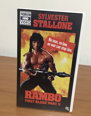 Rambo First Blood Part II VHS Tape Thorn EMI HBO Video Sylvester Stallone