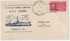 U.S.S  SALEM CRUISER CA 139  CACHET  First Day Postal Service