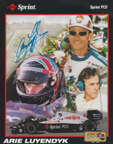 1999 Arie Luyendyk signed Sprint PCS Olds G-Force Indy 500 Indy Car Hero Card - Picture 1 of 2