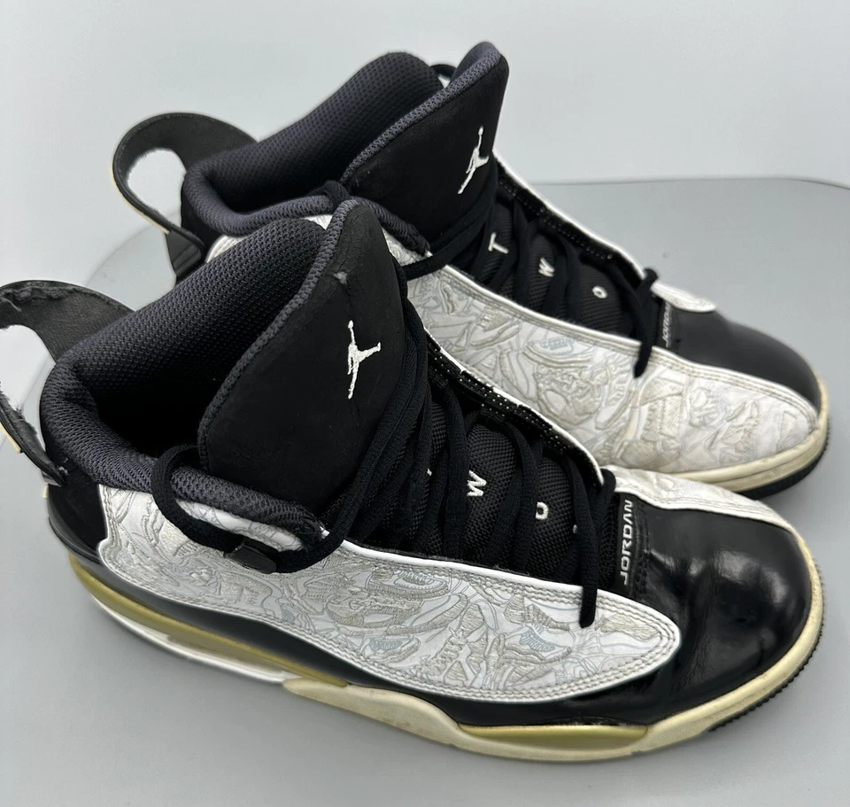 Nike Jordan Dub Zero Borde Dorado Blanco y Negro 311046-005 Talla 8.5 Foto 3 de 4