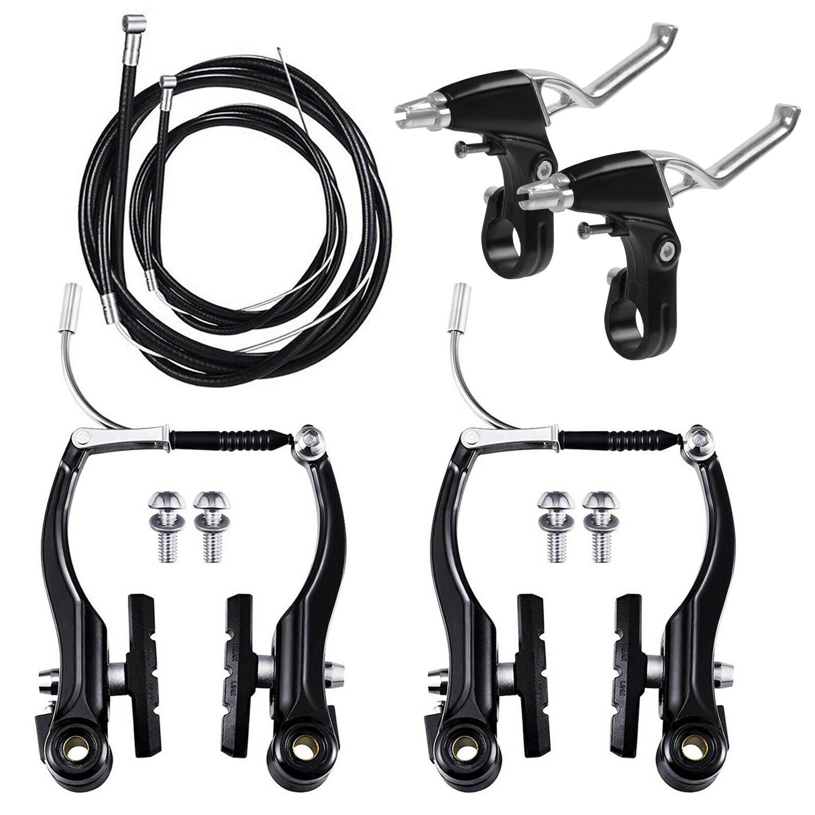 V Brake Set Front And Rear Mtb Hybrid Callipers Cables Lever