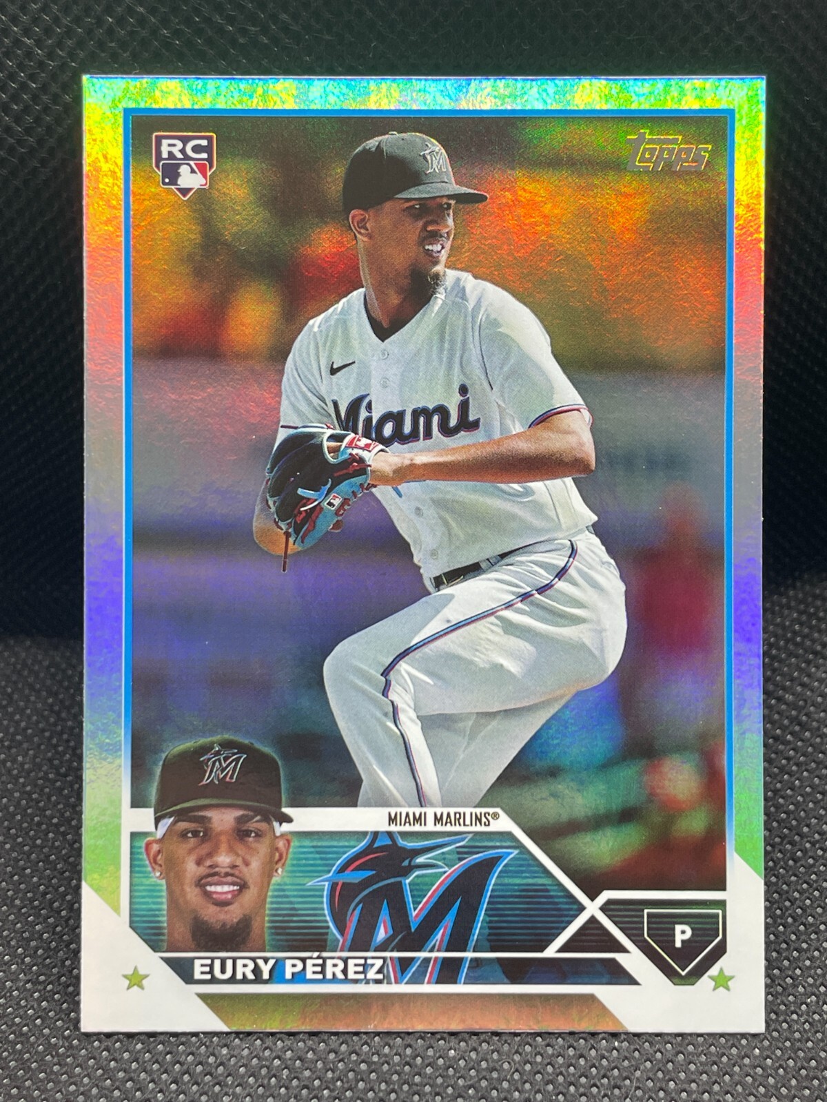 Eury Perez RC - 2023 Topps Update Series #US139 - True Rookie RAINBOW FOIL