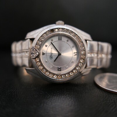 Brighton Silver Watch with Crystal Details Brighton Silver and Black Crystal-Embellished Watch main image 4