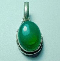 BEAUTIFUL ANCIENT SILVER AMULET WITH RARE INSERTING STONE 