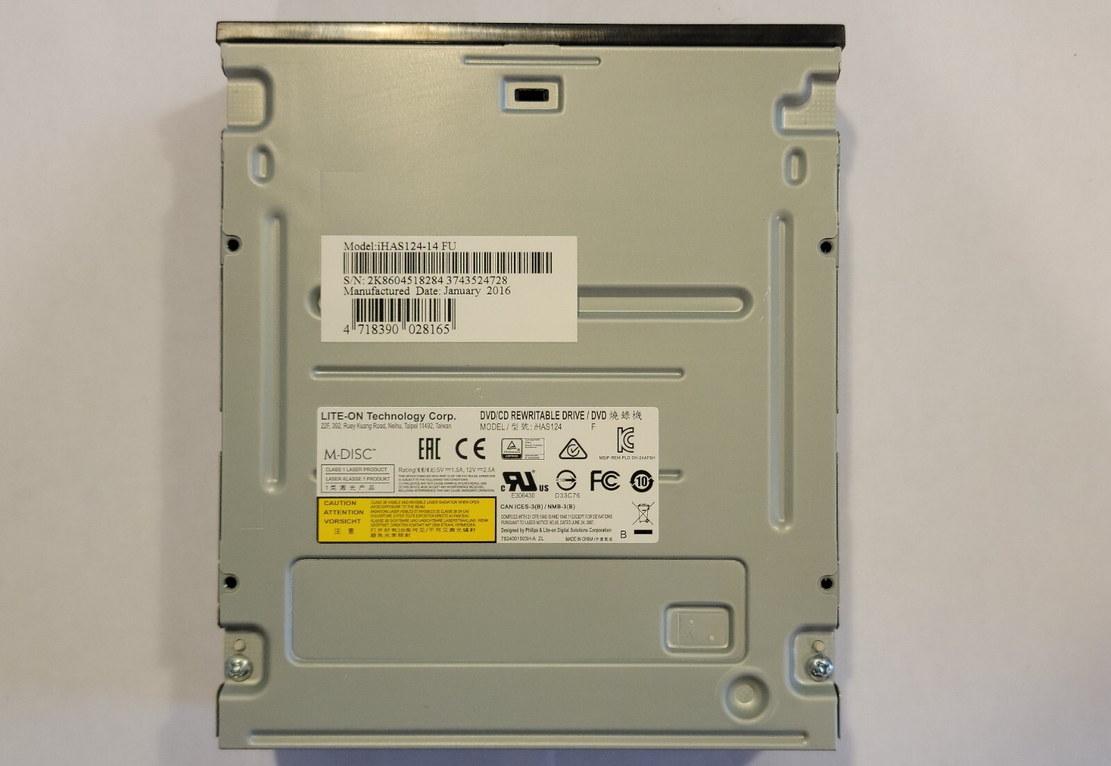 LITEON DVD/CD+RW DVD+R DL Optical Drive SATA iHAS12414 FU, Tested! Free Ship eBay