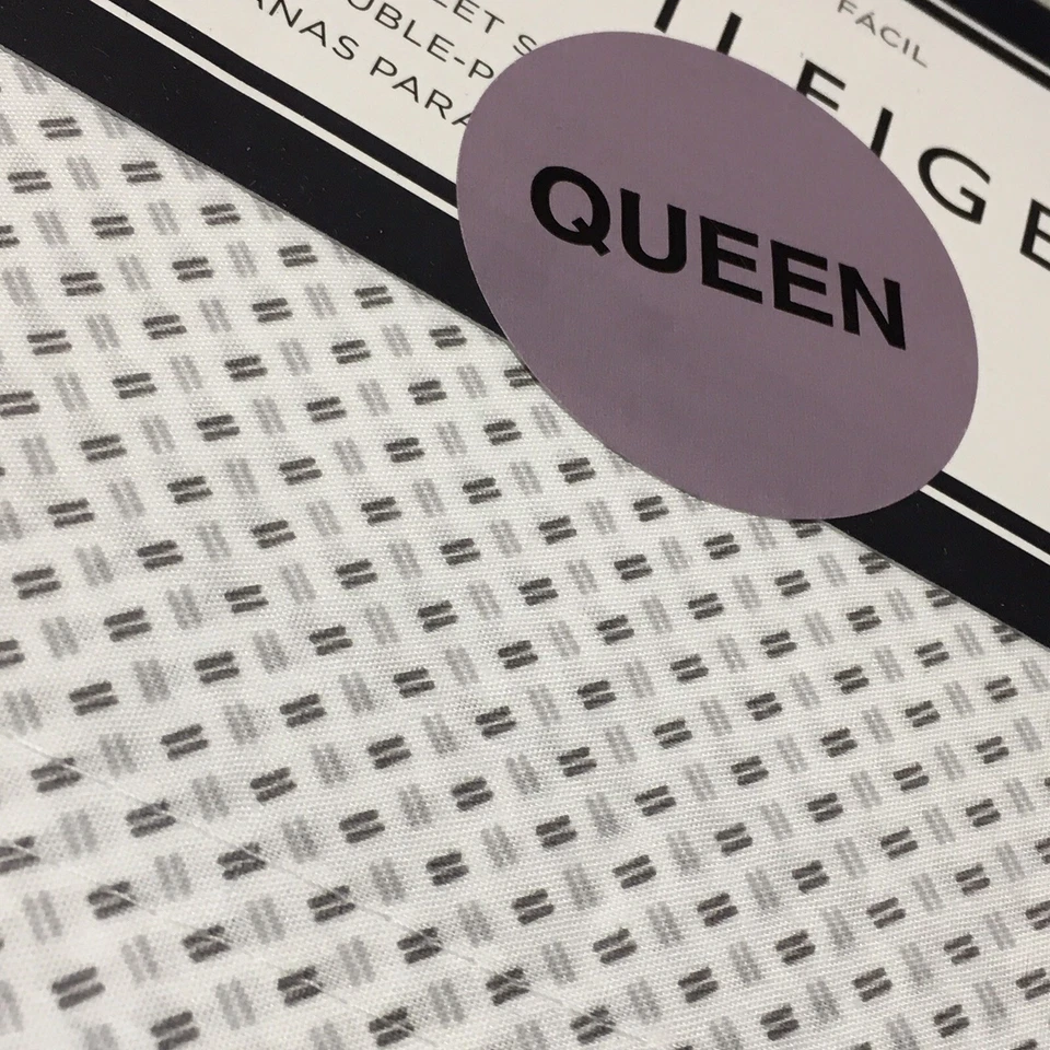 Envío Gratis Tommy Hilfiger QUEEN 4p Juego de Sábanas Refinado Pequeño Gris Estampado Gráfico Nuevo en Paquete Foto 2 de 4
