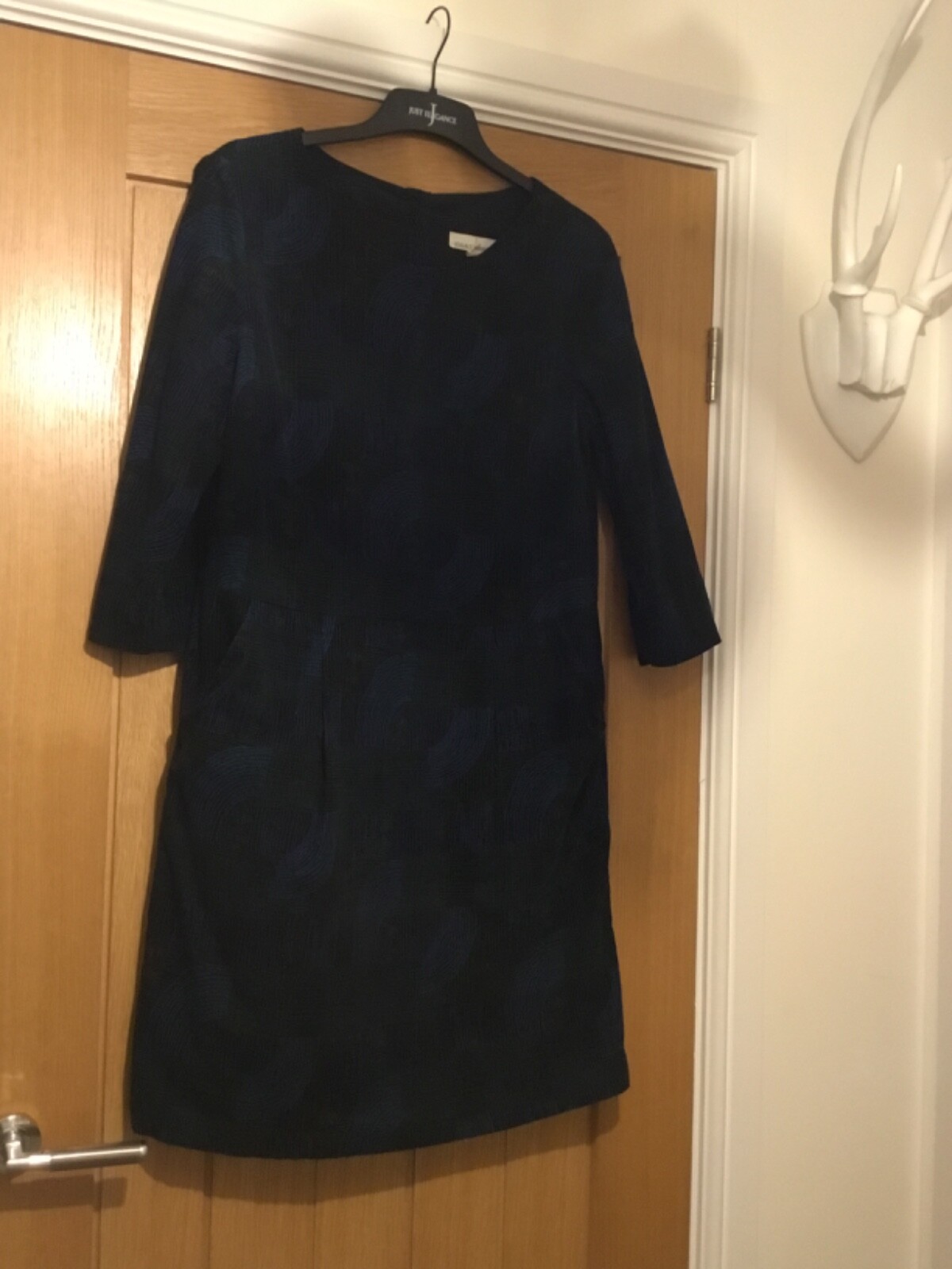 Seasalt Teal High Key Needlecord Dress Hatched Landscape 12. Great