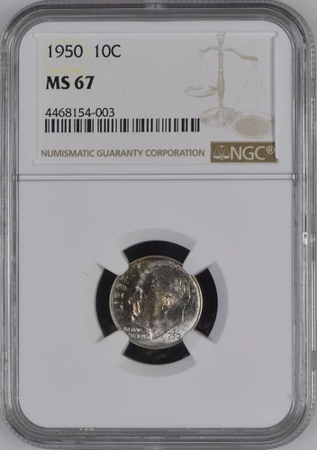 1950 10C Roosevelt Dime NGC MS67   4468154-003