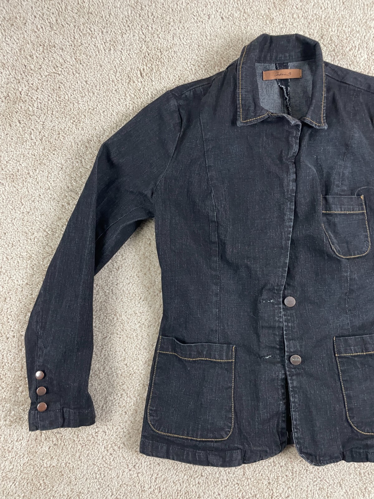 Arden B Denim Basic Jacket Womens Medium Stretch … - image 4