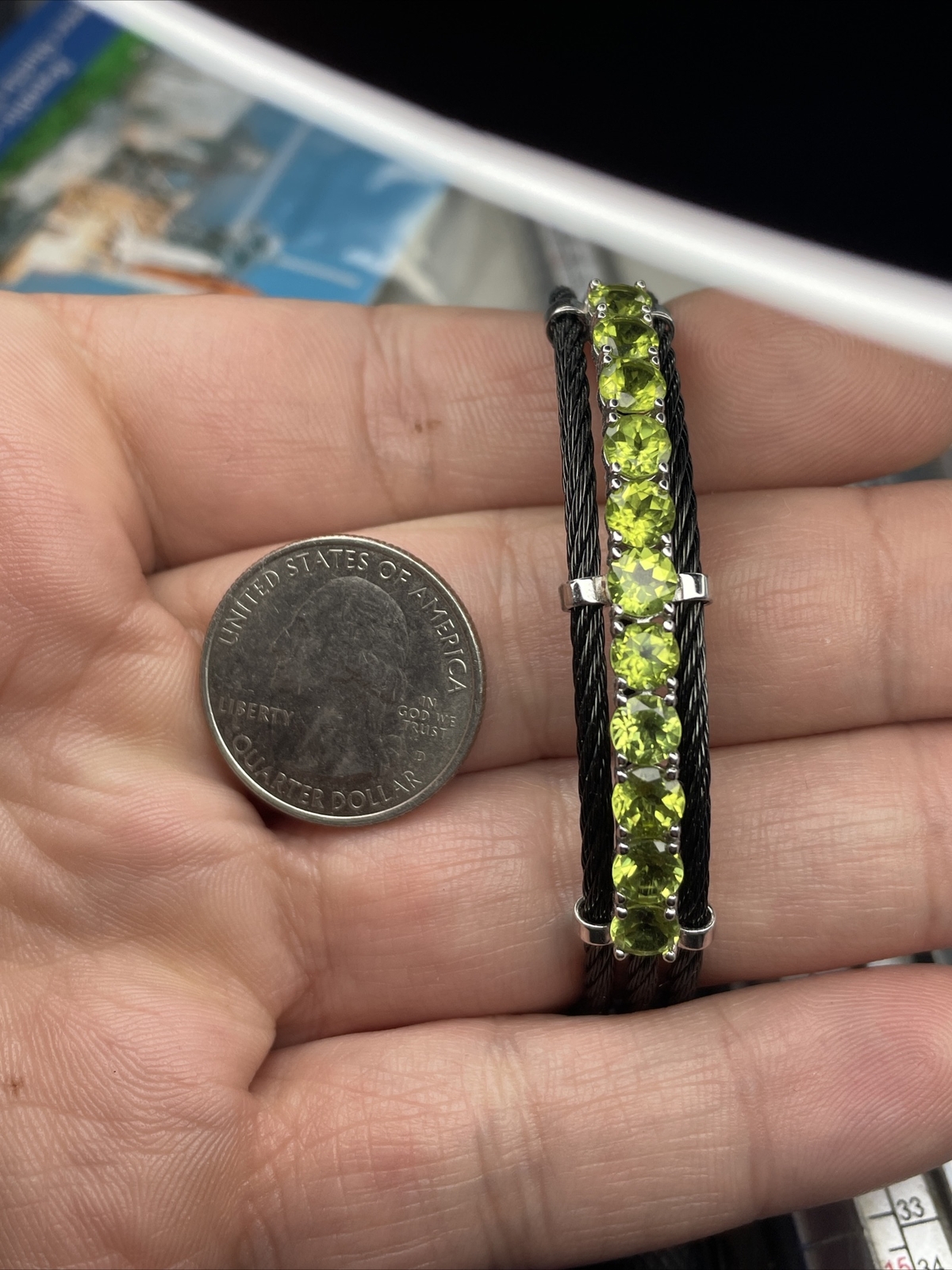 Solid Sterling Attached To Blackened Stainless Wi… - image 4