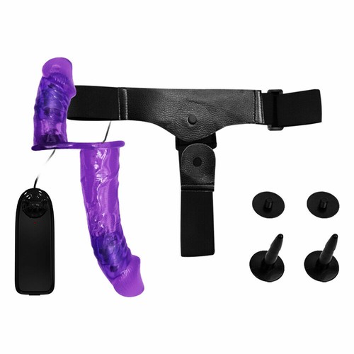 Double Sided Strap-On Dildo Vibrating Double Ended Penetration Lesbian Partner - Picture 4 of 5