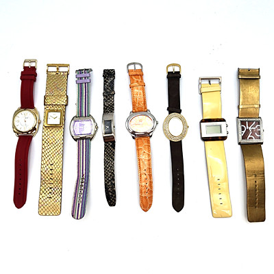 Lot of 8 Vtg Now Womens Watches Untested Parts Repair DKNY Guess Vernier Gossip