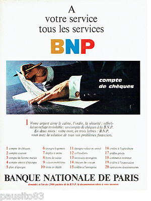 ADVERTISING ADVERTISING 066 1967 BNP bank cheque account