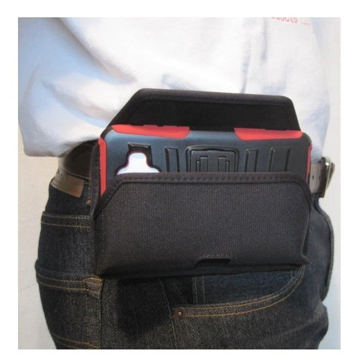 Galaxy A6- Rugged Sideways Nylon Holster Pouch, Metal Belt Clip- Turtleback Case - Image 2 of 4