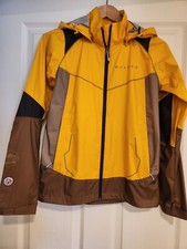 Millet Womens Windbreaker Rain Yellow/brown/black Hooded Jacket Women's Sz S 