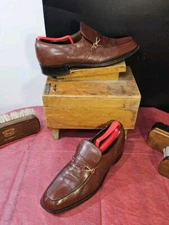 Embassy Collection Hanover Shoes Men’s Brown Leather Loafers Size 10 D/B Slip On