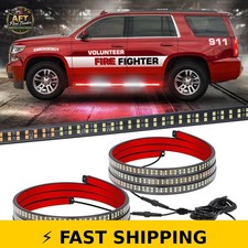 Xridonsen 2pcs 60 Truck Emergency Lights Strip - Red White Strobe