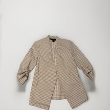 Rachel Zoe Women's Open Front Blazer Jacket Beige Striped Black Sz XS