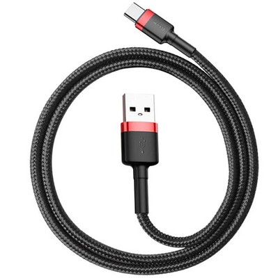 Kabel Baseus Cafule 3A USB-A für USB-C 0.5m Datenkabel Schnellkabel Schwarz-Rot