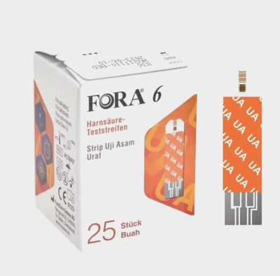 FORA 6 Plus Connect Uric Acid Test Strips | 1 Box (25 Strips)