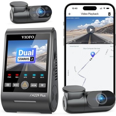 A229 Plus 3 Channel Dash Cam, STARVIS 2 Sensors, 3-Channel HDR,