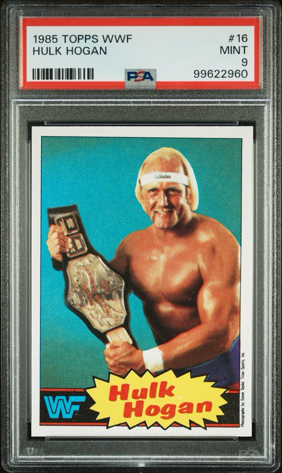 Hulk Hogan 1985 Topps WWF 16 PSA 9 Blue HOF  Rookie RC