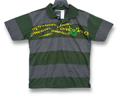 Oregon Ducks Bruzer Striped Polo Shirt Men's XL (Gray/Green) NWT