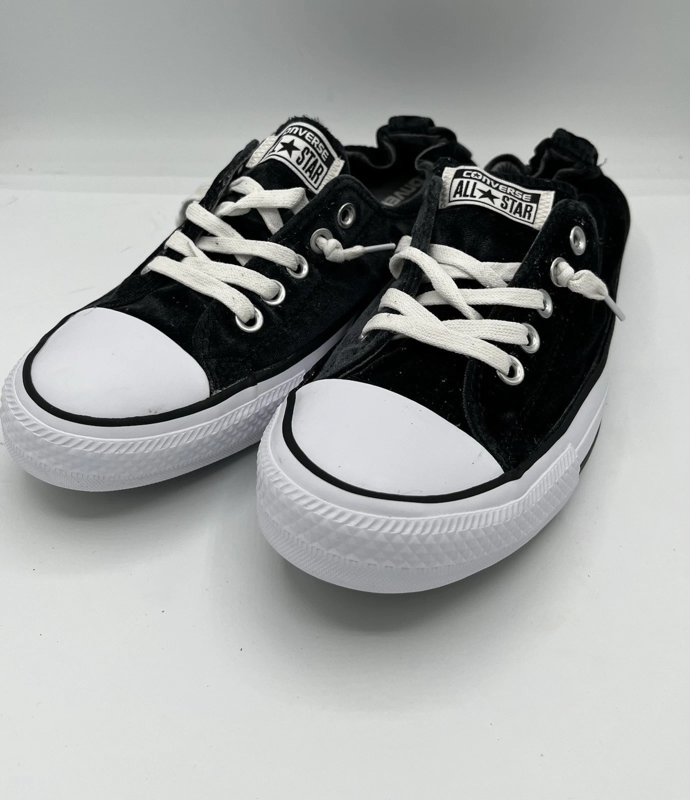Sneakers basse Converse nere in velluto donna taglia 11