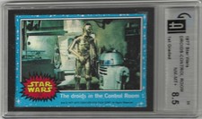 1977 Topps Star Wars Blue #33 The Droids in the control Graded Card GAI 8.5
