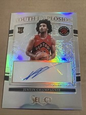 2021-22 Panini Select Justin Champagnie Youth Explosion Silver Prizm RC Auto