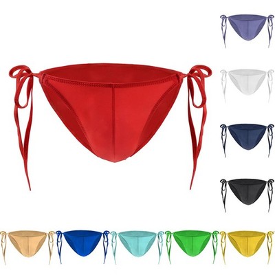 Herren Seite Schnürung Ausbuchtung Beutel Unterwäsche Bikini Slip für den Alltag