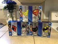 DC Comics Licensed Collectors 9oz. Drinking Glasses Complete Set